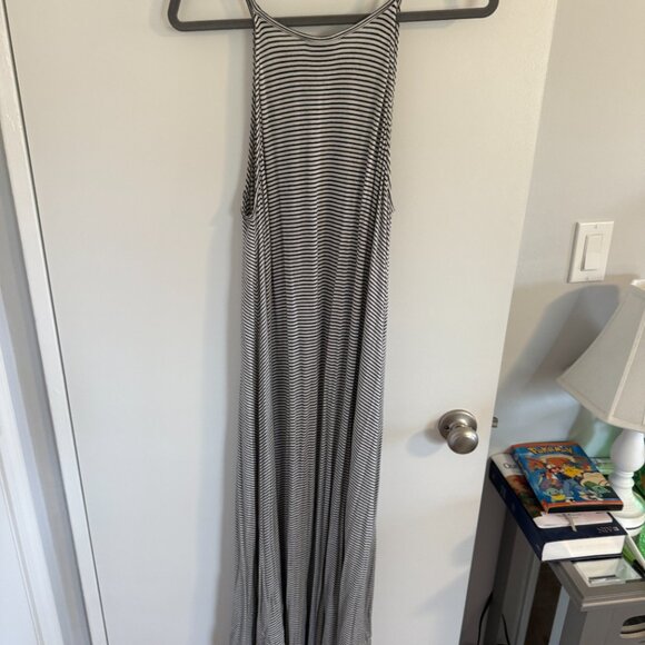 Aqua Black and White Striped Dress - EUC - Picture 3 of 3